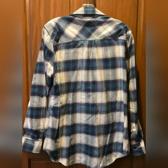 Falls Creek Blue and Cream Plaid Shirt - Picture 2 of 4
